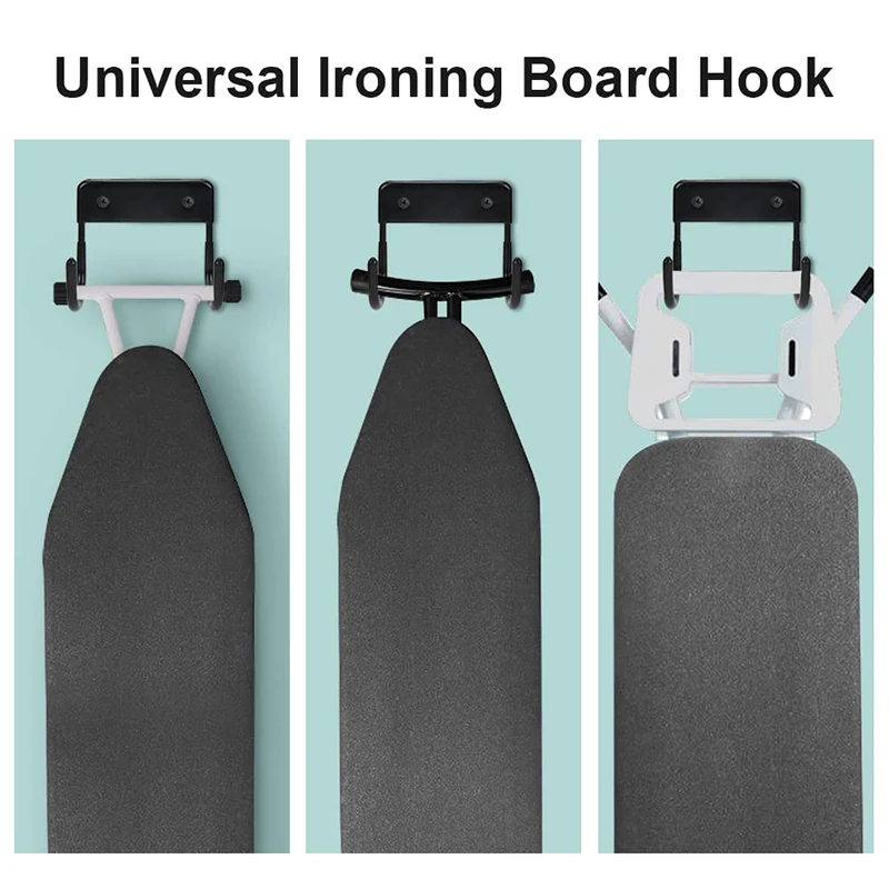 Ironing Board Wall Mount Hook Hanger Universal Holder Home Laundry Room Ironing Board Shelf Storage Rack Laundry Accessories