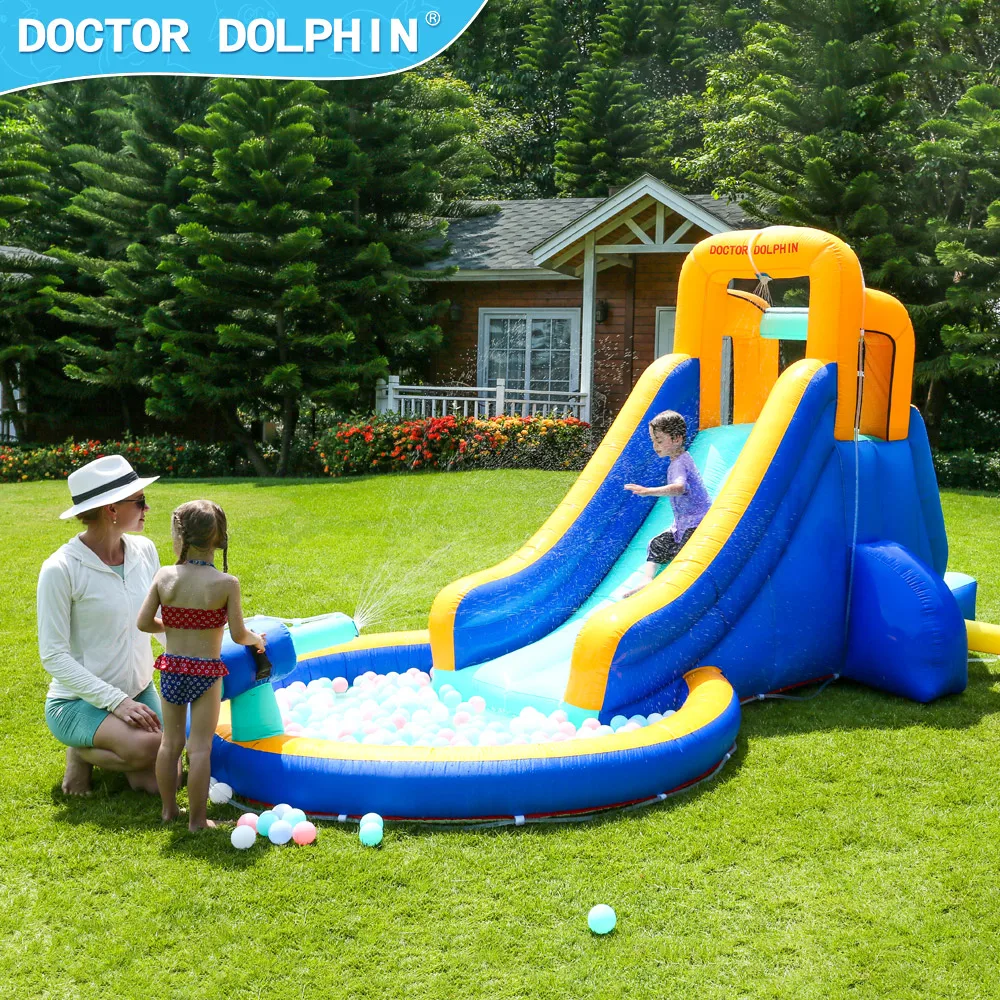 

Manufacturer Popular New Design Blue Combo Playground Outdoor Water Play Pool Inflatable Jumping Castle Bouncy House