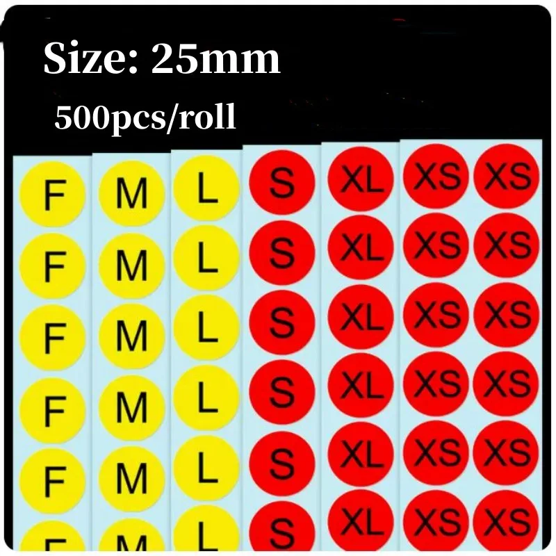 500pcs Round Size Label Sticker Clothing Outer Packaging Bag Stickers Pants Shoe Box Code Number Self-adhesive Sticker 1inch