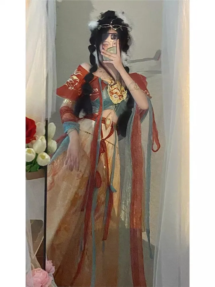 Dunhuang نمط غريب المناطق الغربية يونغ هان تحسين فستان مطرز #2