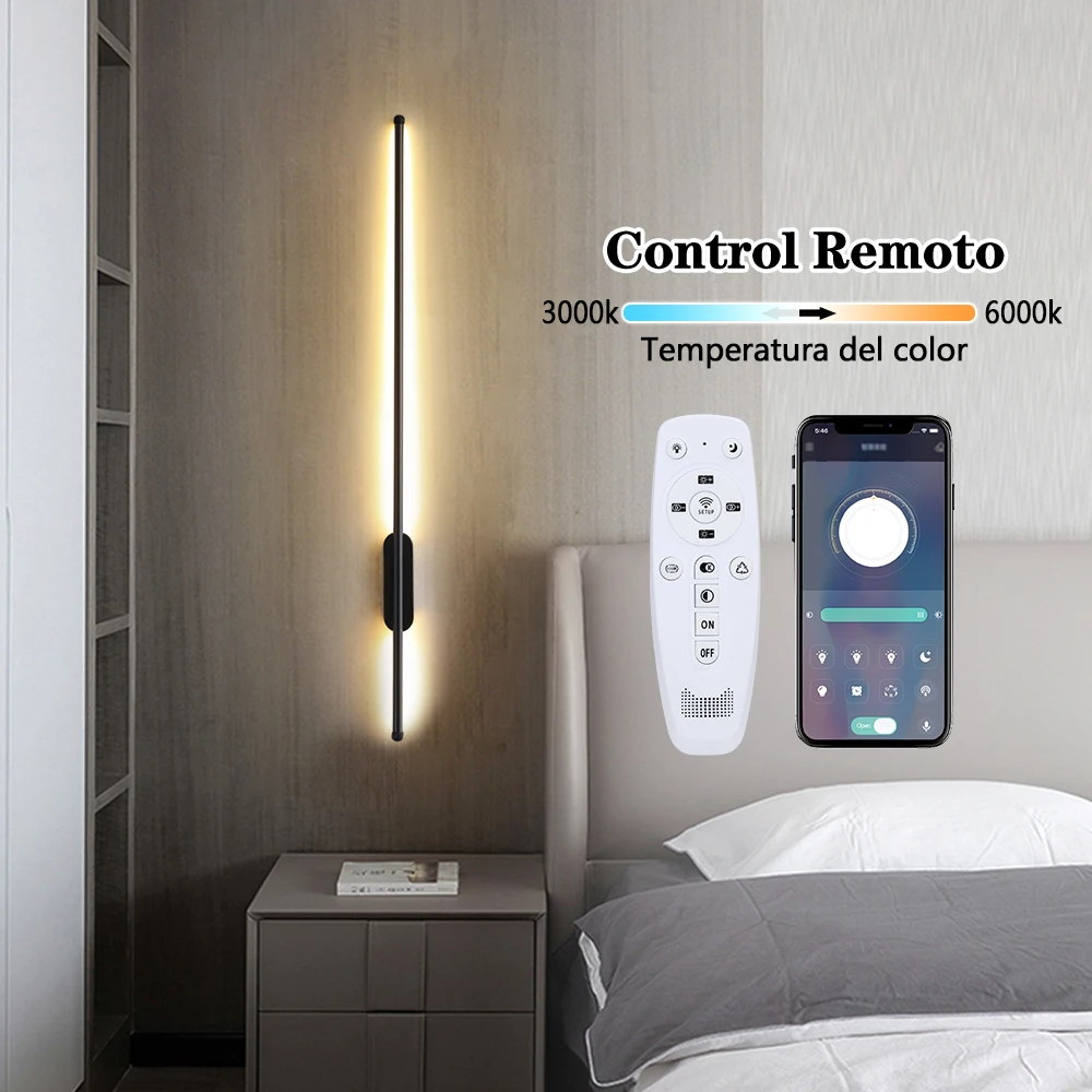 

Sconce Dimming Wall Lights Luminaria Parede 85V-265V 350 ° rotation wall Lamp Lampara De Noche Dormitorio APP Remote Control