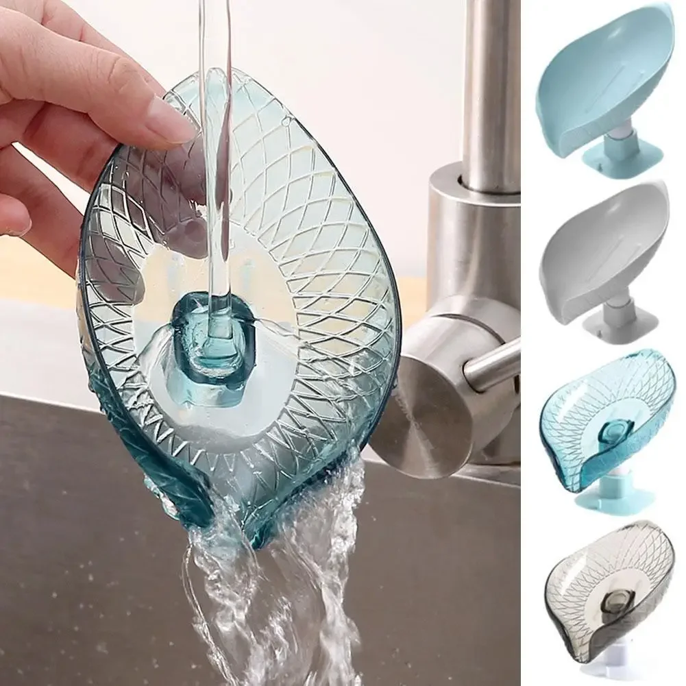 

1 Pcs New Leaf Shape Soap Box Drain Soap Holder Storage Bathroom Bathroom Supplies Gadgets Tray Soap Rack Accessories S1X3