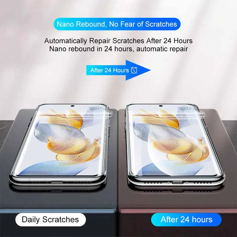 Honor 90, 1〜4個用のフルカーブヒドロゲルフィルム,ガラスなしのソフト保護フィルム,reaan00