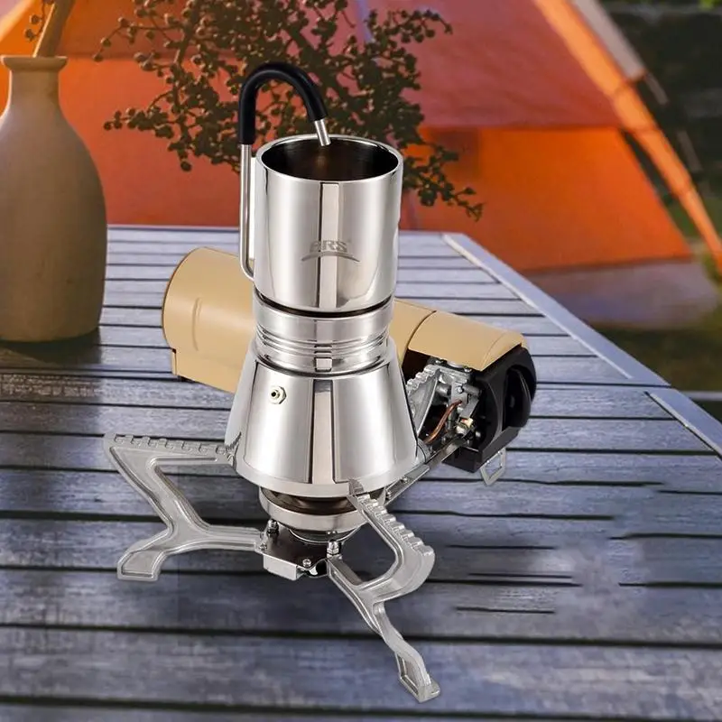 Imagem -04 - Stovetop Espresso Coffee Maker Camping Coffee Distiller Moka Pot Camping Acessórios Brstc05 Aço Inoxidável