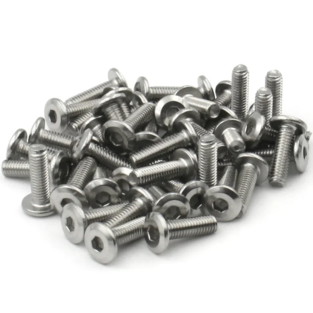 

304 Stainless Steel Hexagon Allen Head Bolt M3-M8 Flat Hex Socket Rivet Screw 5/10/50pcs Furniture Joint Connect Fasteners