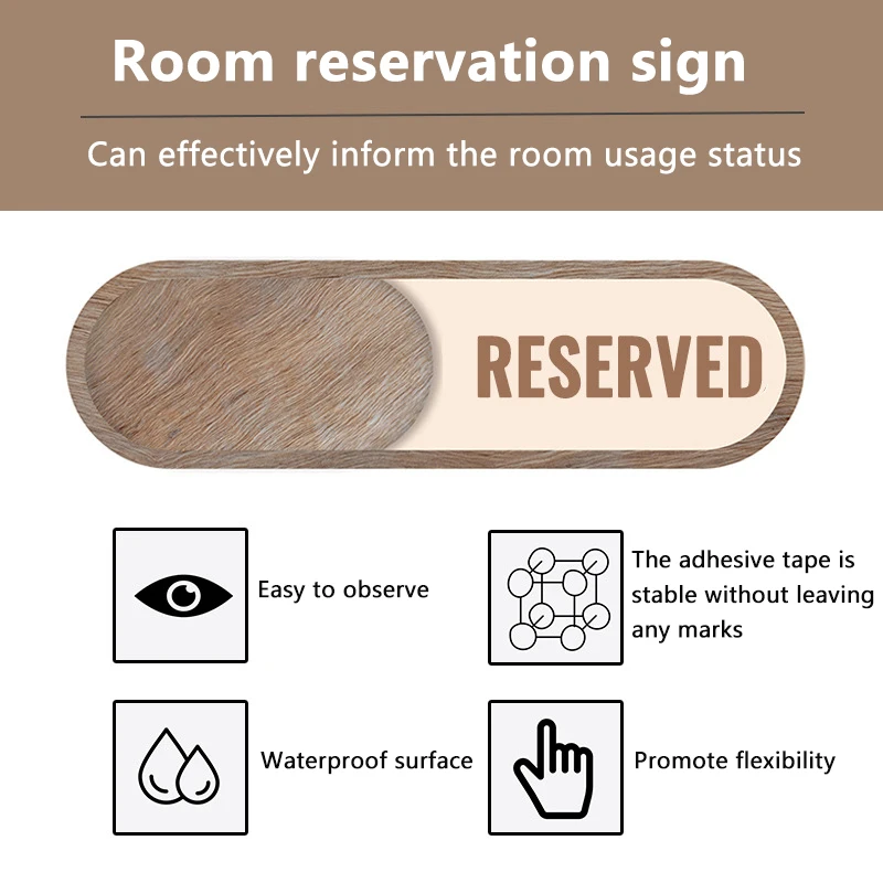 Restaurant Door Privacy Sign Booked Slider Indicator Signs Hanger Logo Sticker For Conference Meeting Progress Office