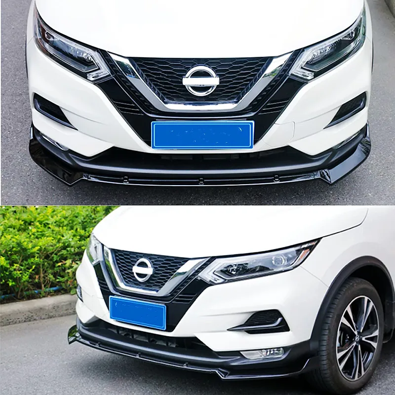 For 2019-2023 Nissan Qashqai Car Front Bumper Splitter Lip Chin Spoiler Body Kit Diffuser Protector Guard Exterior Accessori