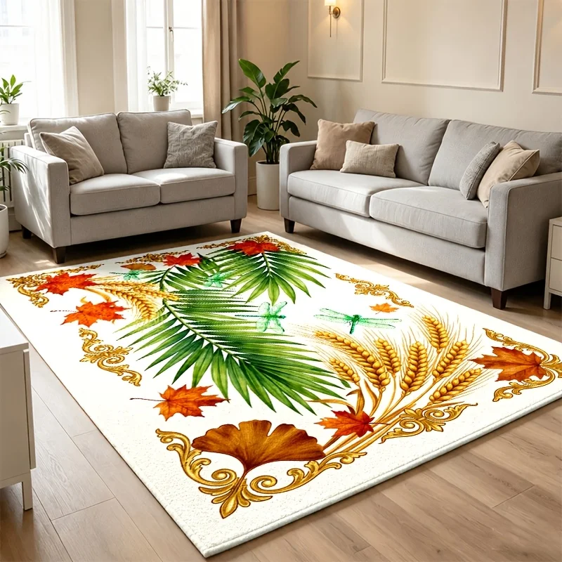 Forest Deer Botanical Pattern Area Rug Warm Retro Art Decor Carpet Floor Rug for Bedroom Housewarming Party Ornament Decor Gift - view 4
