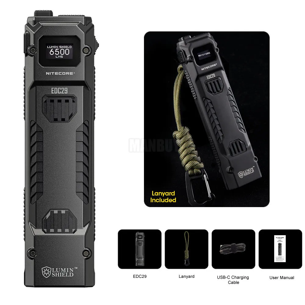 Imagem -05 - Nitecore Edc29 6500 lm Luz Branca Usb Recarregável ao ar Livre Bloqueio Rápido Edc Lanterna Engrenagem Aplicação da Lei Acampamento Tático 2024