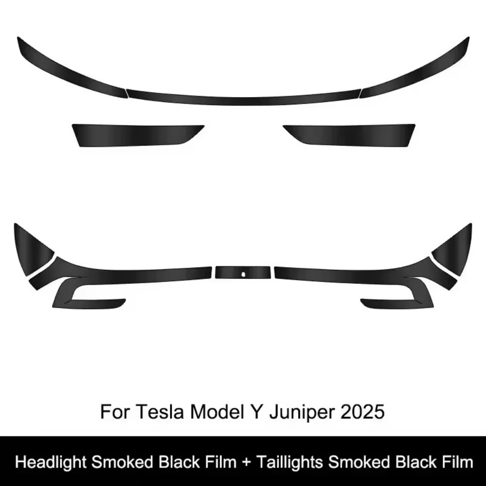 Scheinwerfer-Schutzfolie Launch TPU Transparente Rauchschwarze Scheinwerferfolie Dekor für Tesla Model Y Juniper 2025 Auto-Zubehör – Detail 2