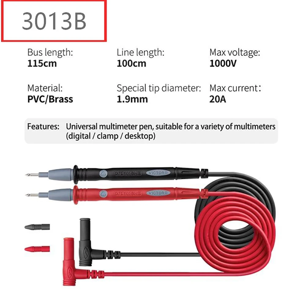Juego de línea de pluma de prueba de multímetro, multifunción, plomo de prueba de electricista, combinación de sonda de prueba de punta especial