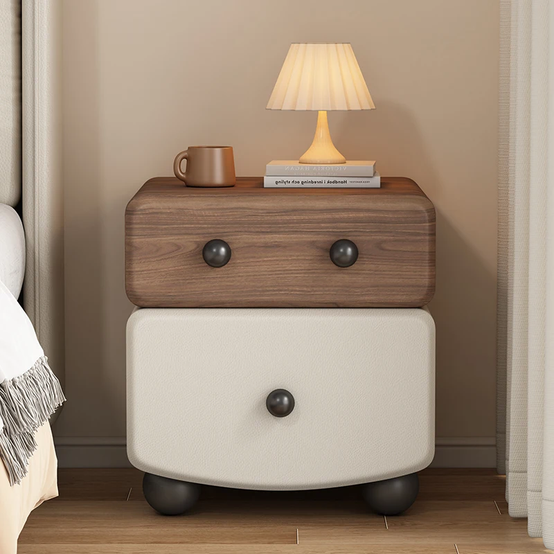 

Elegant Brown Nightstands Storage Designer Look Unique Narrow Bedside Table Modern Lounges Mesitas De Noche Room Furniture