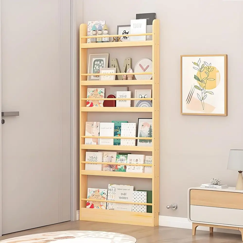 

6-Tier Door-Mounted Bookshelf for Kids, Storage Solution for Home and Office