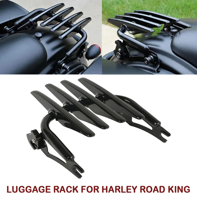 

Motorcycle Detachable Stealth Luggage Rack For Harley Road King Street Glide Electra Glide Ultra Classic Custom 2009-2024