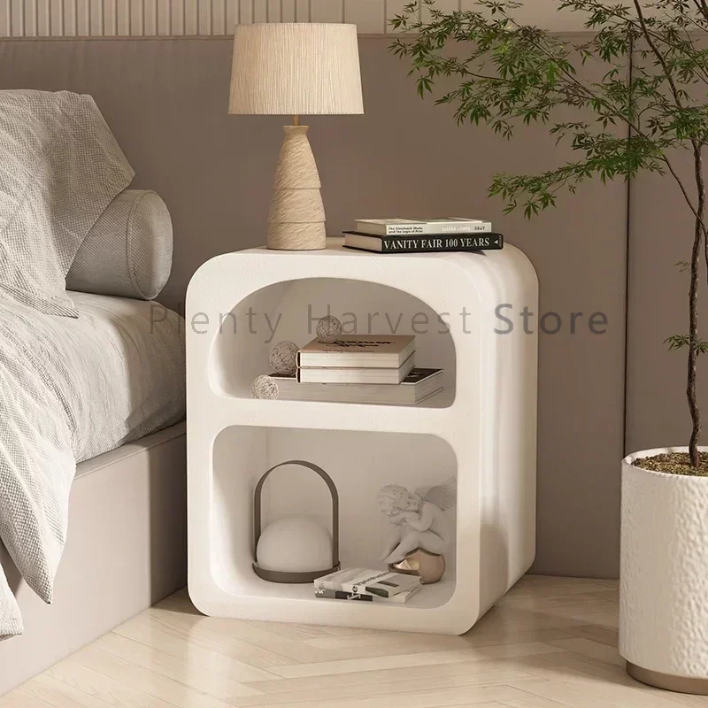 

Italian White Nightstands Bedroom White Organizers Simple Bedside Table Luxury Center Makeup Small Nachttisch Home Furniture