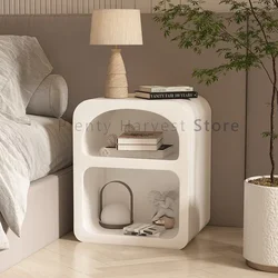 Italian White Nightstands Bedroom White Organizers Simple Bedside Table Luxury Center Makeup Small Nachttisch Home Furniture