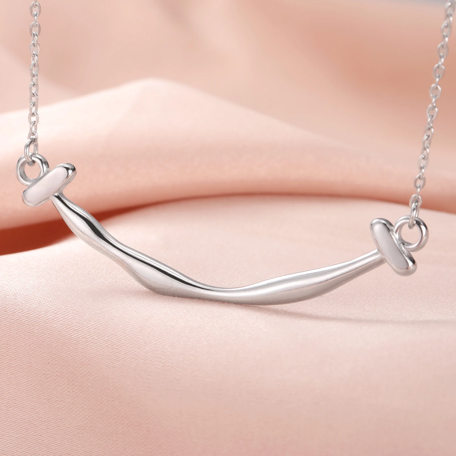 Lächelnde Anhänger Halskette Großhandel Edelstahl Gold Farbe elegante modische Kette Halsketten für Frauen Mädchen trend igen Schmuck – Detail 8