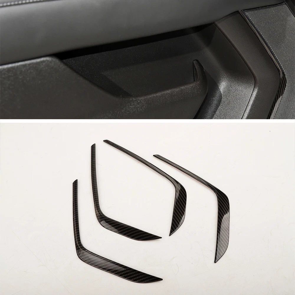 Car Door Speaker Decoration ABS Strips Trim Stickers For Suburban 2020 up For Tahoe 2021 up Interior Accessories 4pcs/set