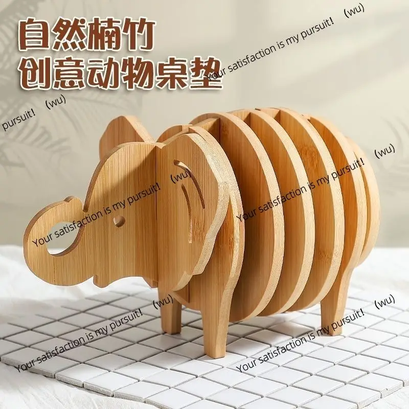 Nanzhu Creative Coaster Heat Insulation Mat Wooden Dining Table Mat Anti-scalding and High Temperature Resistant Placemat