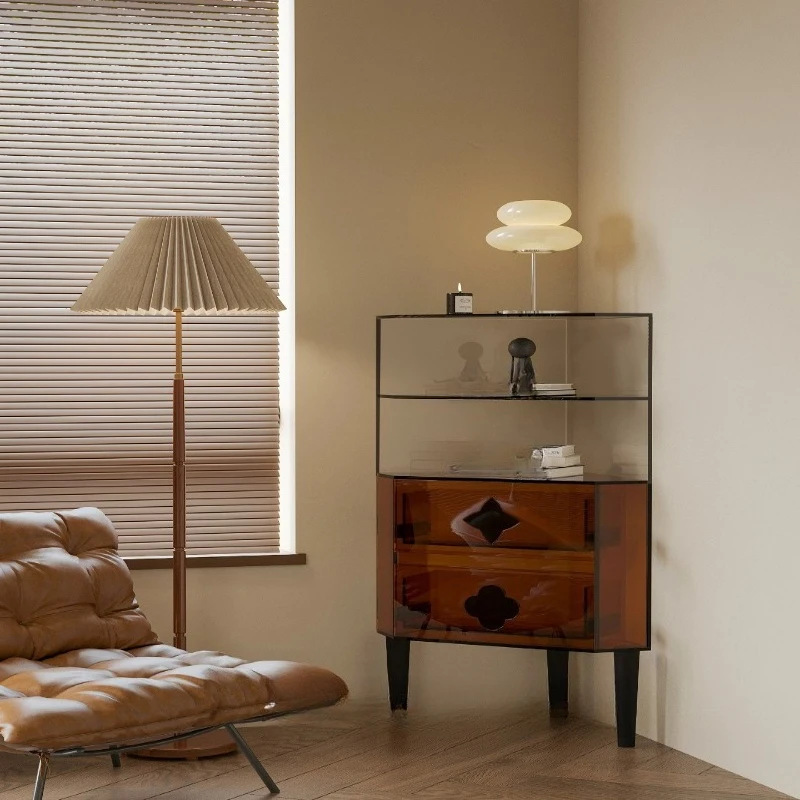 Home triangle cabinet, simple acrylic corner rack, corner wine cabinet against the wall corner storage cabinet