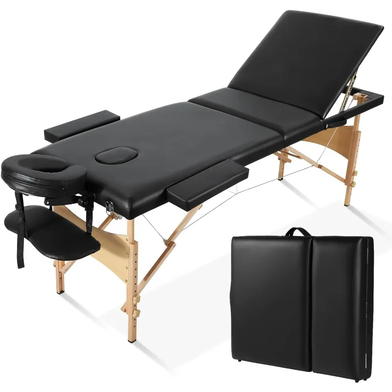 

Massage Tables Portable Lash Bed for Eyelash Extensions 73 inch Long Tattoo Table Height Adjustable Professional 3-Fold