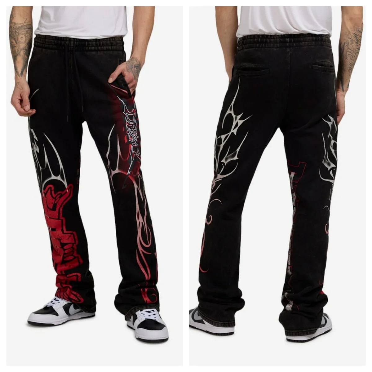 

Крутые длинные мужские спортивные штаны на подкладке, осень-зима, свободный крой, широкие повседневные брюки с принтом, молодежные модные хлопковые полиэстеровые брюки