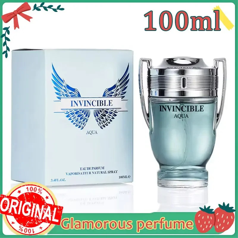 100 مل 3.4FL.OZ عطر أكوا INVINCIBLE للرجال EDP، نوتات وودي المائية، رذاذ عطر المحيط الطازج هدية للرجال #2
