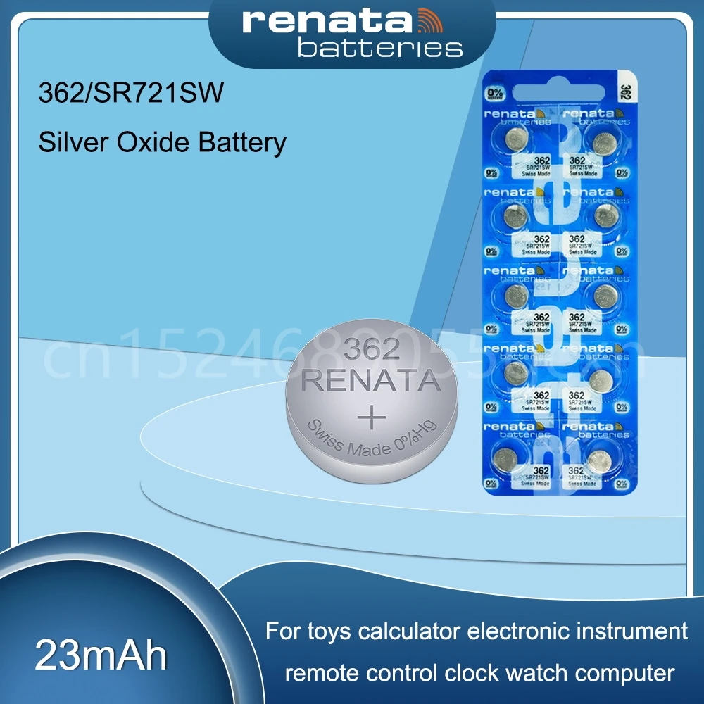 

100% Original Renata 362 SR721SW AG11 LR721 162 1.55V Silver Oxide Watch Battery Button Coin Cell Swiss Made Renata 721