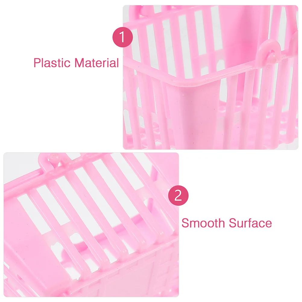 

12Pcs Mini Shopping Baskets Small Candy Basket Kids Play House Handheld Plastic Basket Accessories Mini Candy Baskets