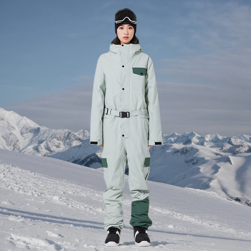 

2025 Women Men Winter One-Piece New Style Outdoor Waterproof Skiing Snow Jackets Pants Sets Breathable Snowboarding Cold Suits