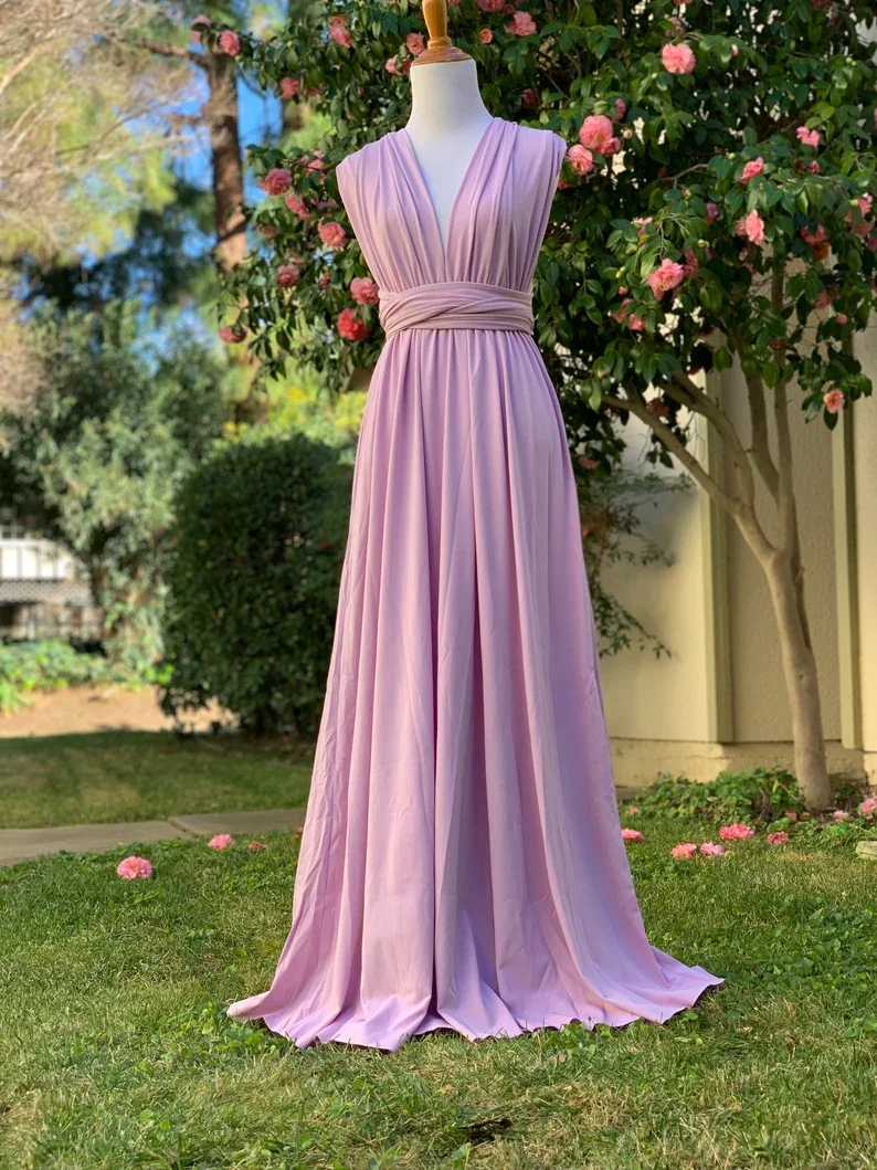 Lavender Bridesmaid Dress Infinity Multiway Maxi Dress Formal Wrap Wedding Evening Dress Wedding Cocktail Floor Length