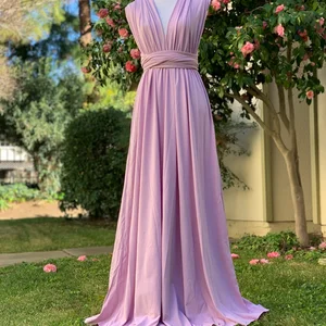 Lavendel Infinity Multiway Maxi Brautjungfernkleid, formelles Verpackung, Hochzeitskleid, Bodenlänge, Cocktail 8 Hauptverkaufskleid Lilas Madrinha - №6