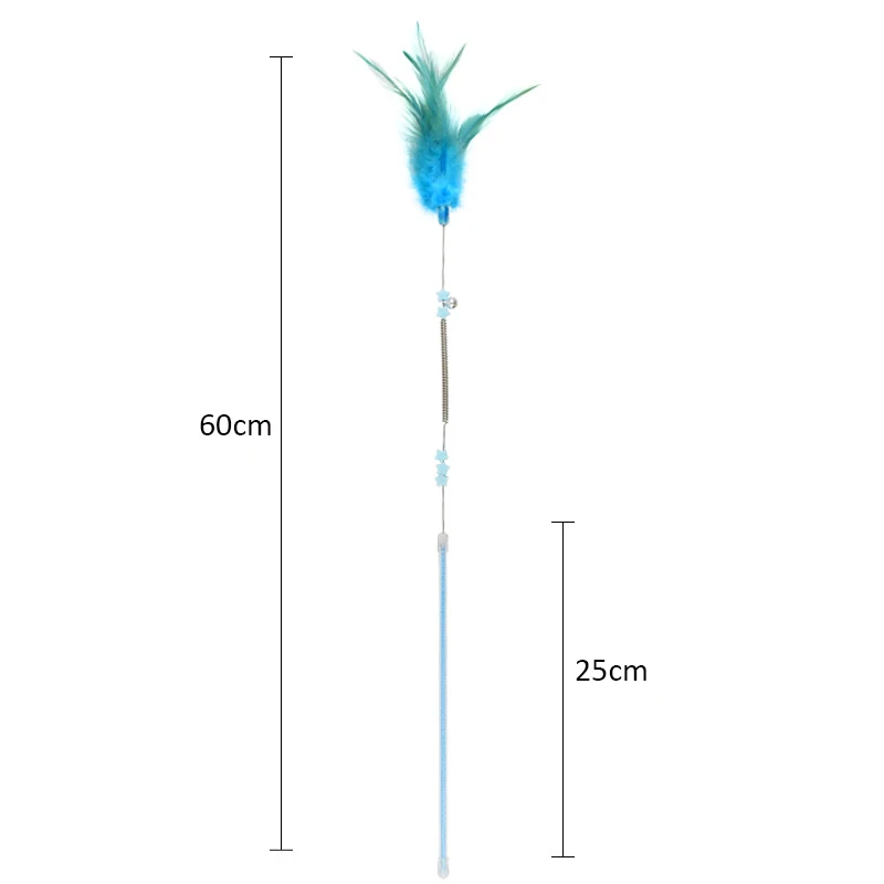 재미 있는 새끼 고양이 티저 벨과 깃털 장난감과 대화형 장난감 막대, 고양이를 위한 티저 대화 형 장난감 막대, 애완 동물 고양이 장난감 스틱