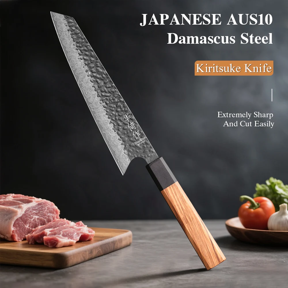 

8" Japanese Kiritsuke Chef Knife 67 Layer Damascus Steel Hand Forged Kitchen Knives Meat Vegetable Sharp Household Cooking Tools