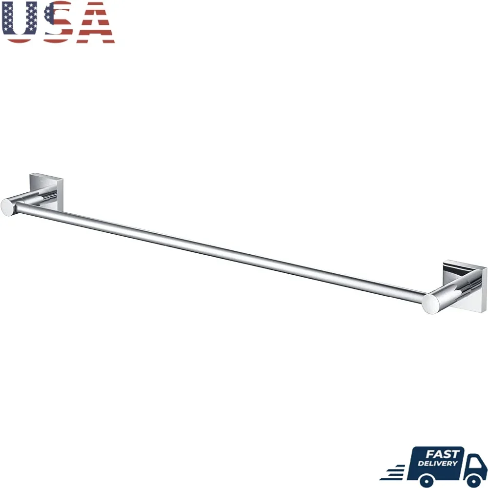 

Chrome Towel Bar 24 Inch Wall Mounted Bathroom Accessory U Shape Easy Install Durable Brass Coordinate Design