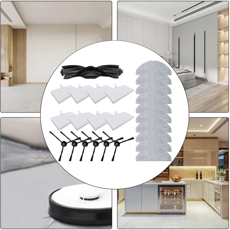 

ABLE-25PCS Fortp-Link Tapo RV30 Max/RV30 Max Plus/RV20 Max/RV20 Max Plus Запасные части Щетка Hepa-фильтр Швабра Ткань