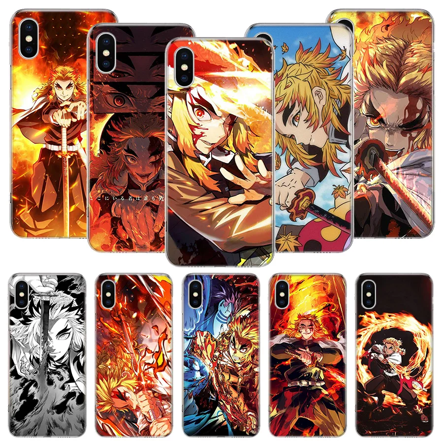 Demon Slayer Rengoku Kyoujurou Phone Case For iPhone 16 15 Plus 11 14 Pro Max 13 12 Mini XS X 7 8 + SE Pattern Customized Couqe 