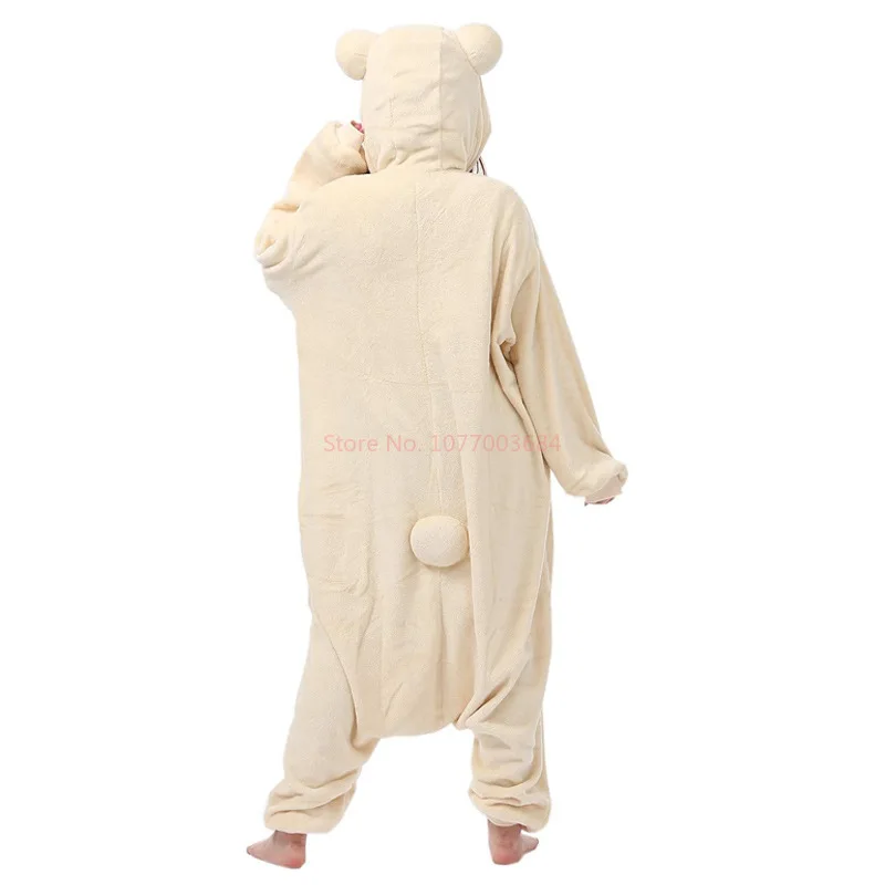 Japanese Cute Cartoon Character Rilakkuma Kigurumi Bear Sister Adult Anime Jumpsuit Pajamas Kawaii Anime Peripheral Pajamas