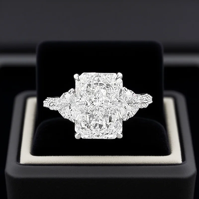 

Роскошные обручальные кольца из стерлингового серебра 925 пробы для женщин, свадебное кольцо с бриллиантом из муассанита, вечерние, обручальные украшения