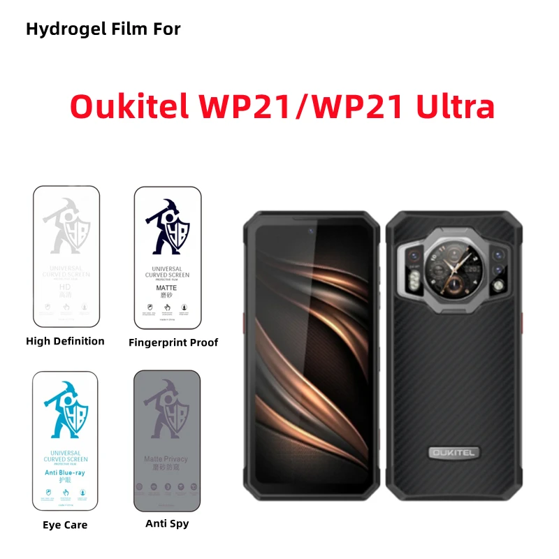 2 sztuki folii hydrożelowej HD do Oukitel WP21 Matowy ochraniacz ekranu do Oukitel WP21 Ultra Privacy Matte Full Cover Protection