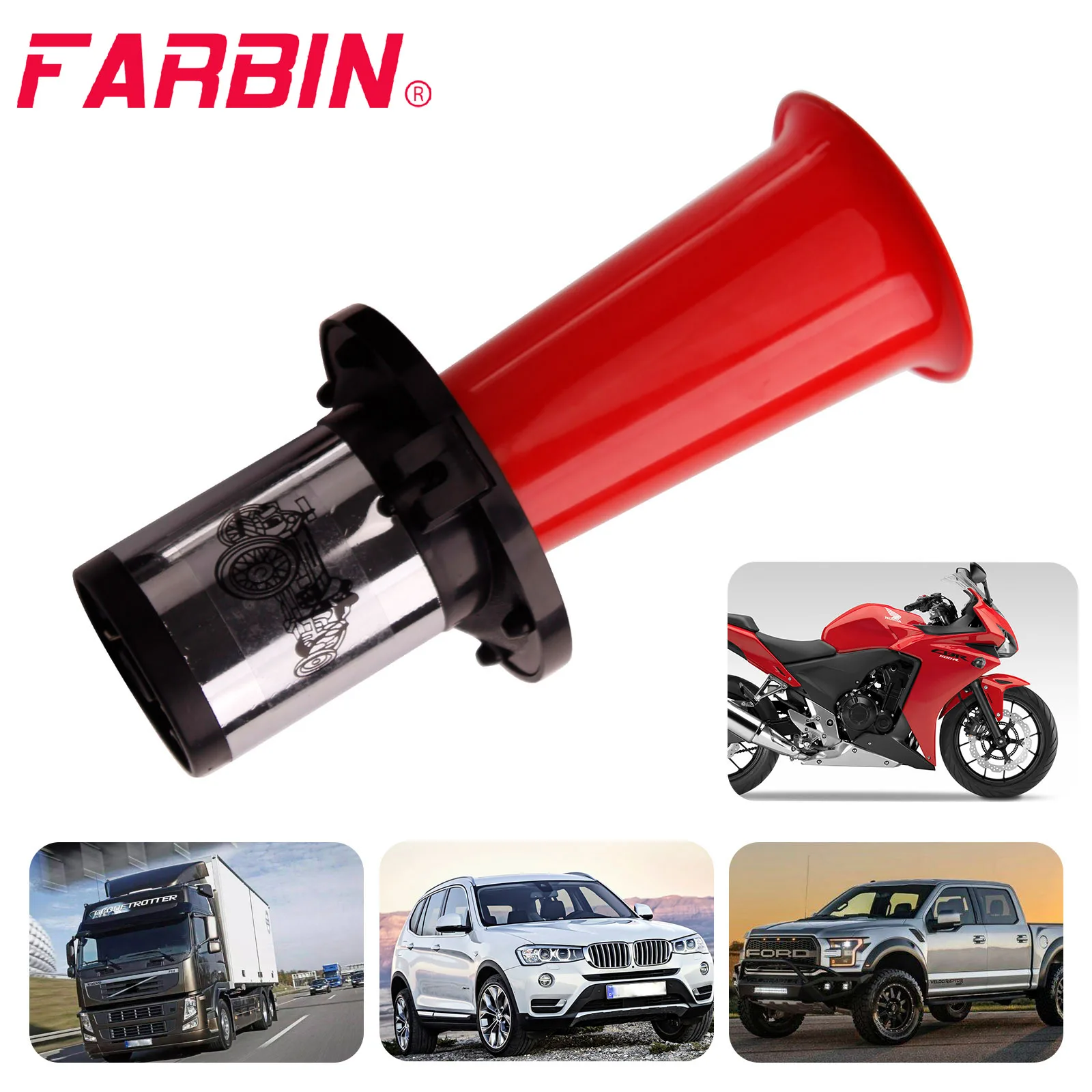 FARBIN Vintage OO-GA Oogah Chrome Classical 12V 110DB Car Horn Universal Super Loud Air Horn For Car Truck Boat Supplies