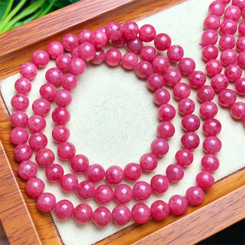 Natural Rhodonite Multiple Circles Bracelet Healing Fashion Reiki Crystal Fengshui Jewelry Birthday Gift 1pcs 6mm