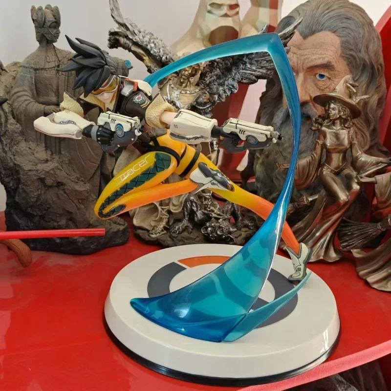 28 cm Hot Game OW Over horloge Action Figure Tracer met Licht Update Versie model standbeeld Prachtige Collectible Gift home decor