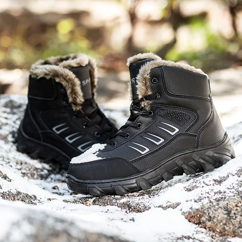 

European station winter snow boots thickened warm cotton shoes outdoor non-slip thick-sole hiking shoes
