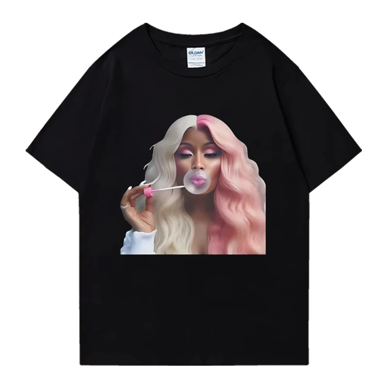 

Rap singer Nicki Minaj Blow Bubbles Tshirt Fashion Oversized throwback T-shirt streetwear Men Clothing Cotton women's t-shirt