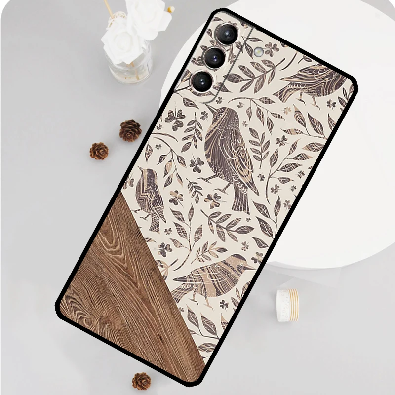 Boho Botanical Leaf Cow Cactus Case For Samsung Galaxy S23 FE S20 S21 S22 Ultra S8 S9 S10 Plus Note 10 20 Ultra Soft Cover