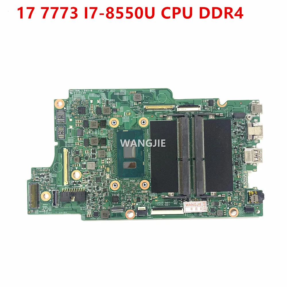 16888-1 Pour Dell Inspiron 17 7773 Ordinateur Portable Carte Mère CN-0Y11G4 0Y11G4 Y11G4 Avec I7-8550U CPU DDR4 100% Entièrement Testé