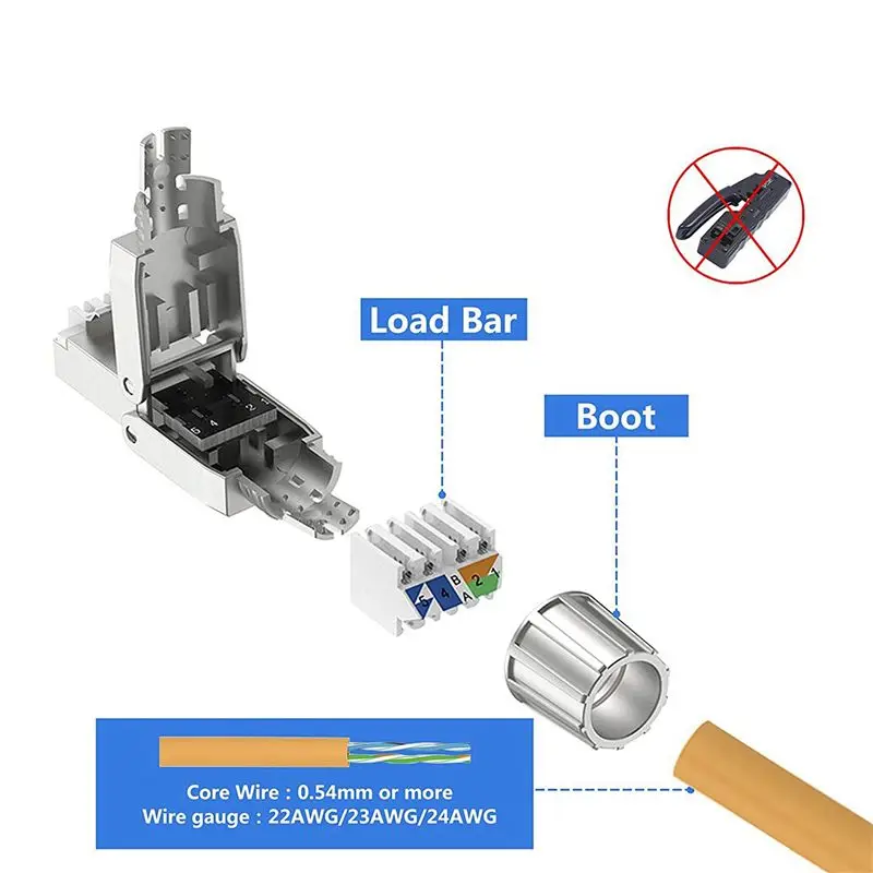 Delicate Texture-10 Pcs For RJ45 CAT7 Connectors Tool Free Shielded Toolless Modular Network Plug For Installation Cable