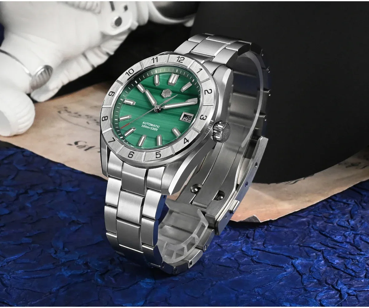 San Martin New 42mm Peacock Gemstone Dial NH35 Luxury Men Watch Automatic Mechanical Sapphire 100M Waterproof Luminous SN0130