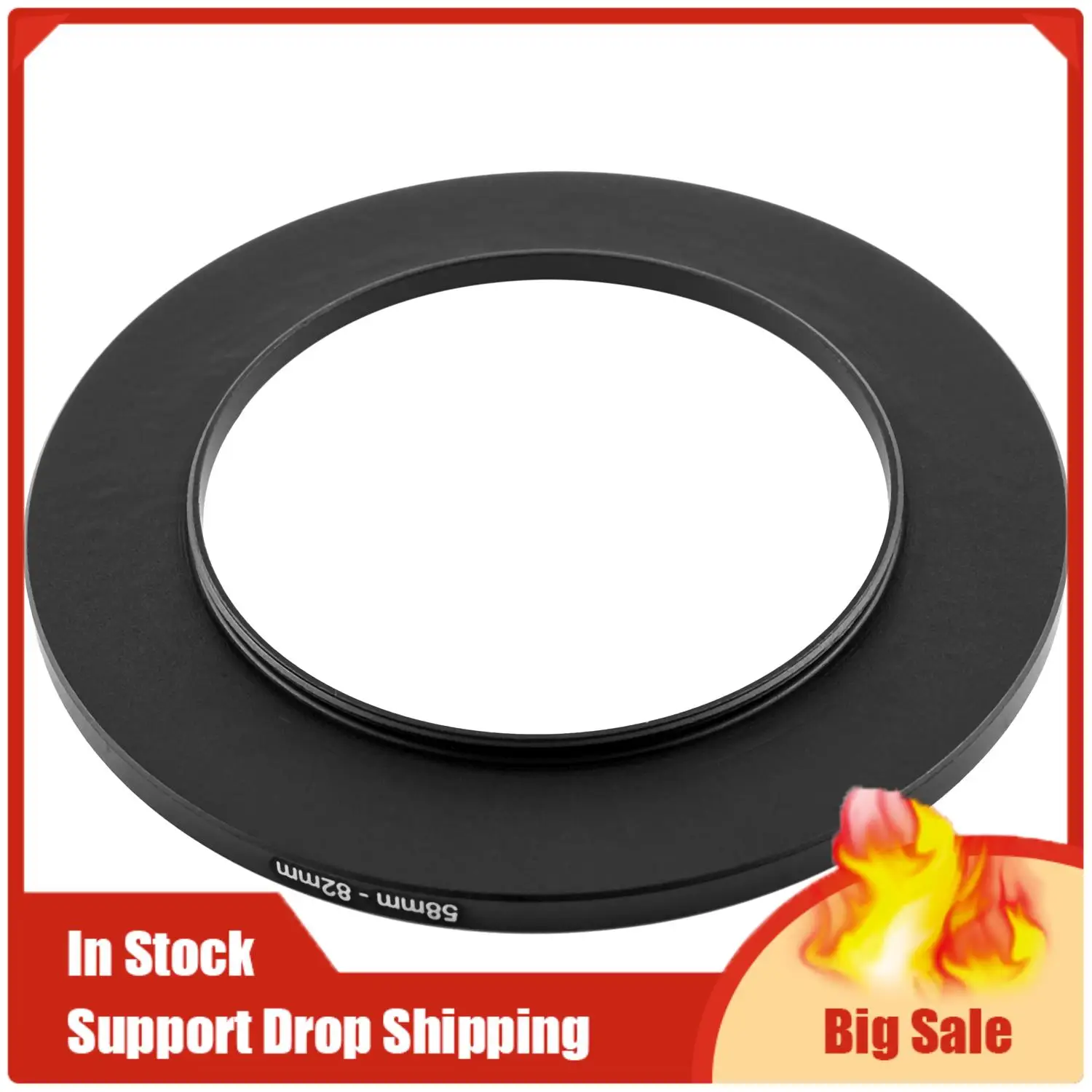 أفضل العروض 2 قطعة محول حلقة مرشح خطوة لعدسة الكاميرا، 58 مم إلى 82 مم و77 مم إلى 82 مم